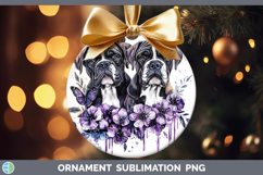 GorgeousDogs 03 Purple Drips Ornament design.
