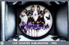 GorgeousDogs 03 Purple Drips Car Coaster design.