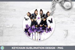 GorgeousDogs 03 Purple Drips Keychain design.