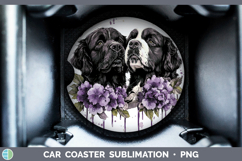 GorgeousDogs 03 Purple Drips Car Coaster design.