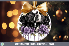 GorgeousDogs 03 Purple Drips Ornament design.