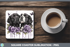 GorgeousDogs 03 Purple Drips Square Coaster design.