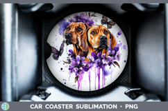 GorgeousDogs 03 Purple Drips Car Coaster design.