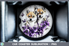 GorgeousDogs 03 Purple Drips Car Coaster design.