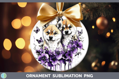 GorgeousDogs 03 Purple Drips Ornament design.