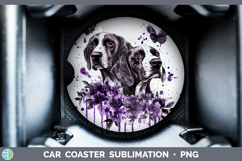 GorgeousDogs 03 Purple Drips Car Coaster design.