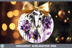 GorgeousDogs 03 Purple Drips Ornament design.