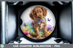 GorgeousDogs 03 Rainbow Summer Car Coaster design.