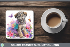 GorgeousDogs 03 Rainbow Summer Square Coaster design.
