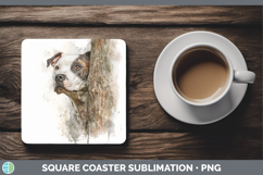 GorgeousDogs 03 Tree Peek Square Coaster design.