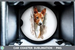 GorgeousDogs 03 Tree Peek Car Coaster design.