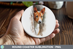 GorgeousDogs 03 Tree Peek Round Coaster design.
