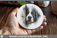 GorgeousDogs 03 Tree Peek Round Coaster design.