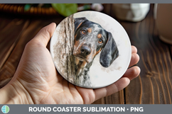 GorgeousDogs 03 Tree Peek Round Coaster design.