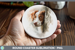 GorgeousDogs 03 Tree Peek Round Coaster design.