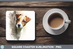 GorgeousDogs 03 Tree Peek Square Coaster design.