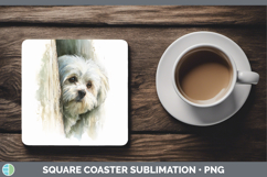 GorgeousDogs 03 Tree Peek Square Coaster design.