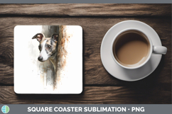 GorgeousDogs 03 Tree Peek Square Coaster design.