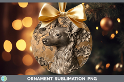GorgeousDogs 04 Copper Relief Ornament design.