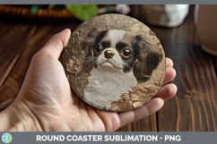GorgeousDogs 04 Copper Relief Round Coaster design.