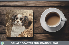 GorgeousDogs 04 Copper Relief Square Coaster design.