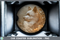 GorgeousDogs 04 Copper Relief Car Coaster design.