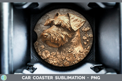 GorgeousDogs 04 Copper Relief Car Coaster design.