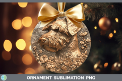 GorgeousDogs 04 Copper Relief Ornament design.