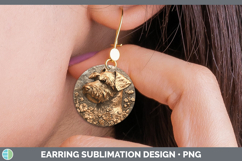 GorgeousDogs 04 Copper Relief Round Earrings design.