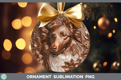 GorgeousDogs 04 Copper Relief Ornament design.