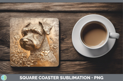 GorgeousDogs 04 Copper Relief Square Coaster design.