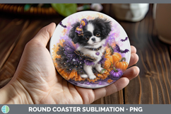 GorgeousDogs 04 Halloween Round Coaster design.