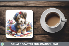 GorgeousDogs 04 Patriotic Square Coaster design.