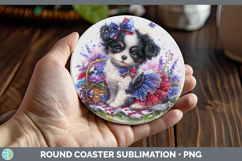 GorgeousDogs 04 Patriotic Round Coaster design.