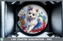 GorgeousDogs 04 Patriotic Car Coaster design.