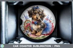 GorgeousDogs 04 Patriotic Car Coaster design.