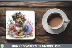 GorgeousDogs 04 Patriotic Square Coaster design.