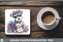 GorgeousDogs 04 Patriotic Square Coaster design.