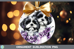 GorgeousDogs 04 Purple Drips Ornament design.