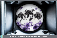 GorgeousDogs 04 Purple Drips Car Coaster design.
