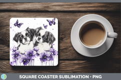 GorgeousDogs 04 Purple Drips Square Coaster design.