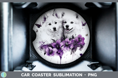 GorgeousDogs 04 Purple Drips Car Coaster design.