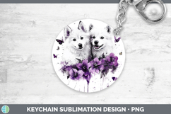 GorgeousDogs 04 Purple Drips Keychain design.