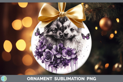 GorgeousDogs 04 Purple Drips Ornament design.