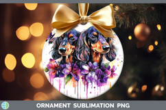 GorgeousDogs 04 Purple Drips Ornament design.