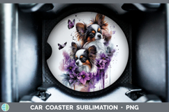 GorgeousDogs 04 Purple Drips Car Coaster design.