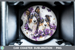 GorgeousDogs 04 Purple Drips Car Coaster design.