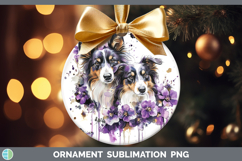 GorgeousDogs 04 Purple Drips Ornament design.
