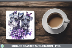 GorgeousDogs 04 Purple Drips Square Coaster design.