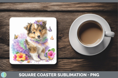 GorgeousDogs 04 Rainbow Summer Square Coaster design.